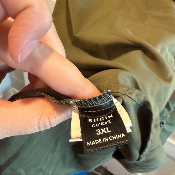 SHEIN Curve Khaki Shirt Dress - Picture 4 of 7